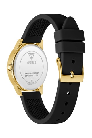 Montre à quartz en silicone - Noir et doré