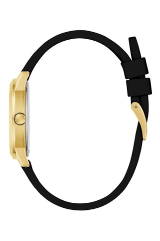 Montre à quartz en silicone - Noir et doré