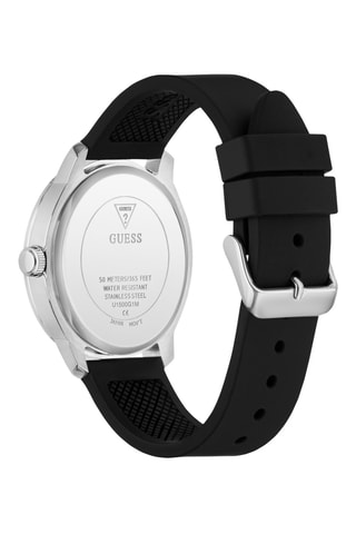 Montre à quartz en silicone - Noir et argenté