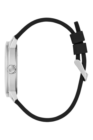 Montre à quartz en silicone - Noir et argenté