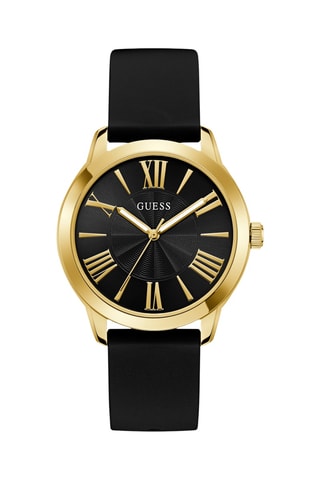Montre à quartz en silicone - Noir et doré