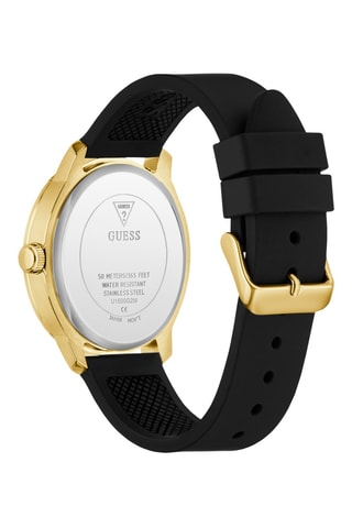 Montre à quartz en silicone - Noir et doré