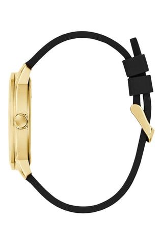Montre à quartz en silicone - Noir et doré