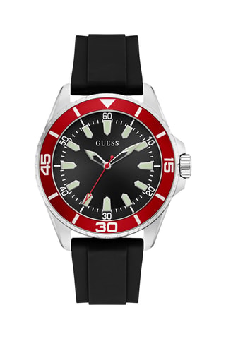Montre à quartz en silicone - Noir et rouge