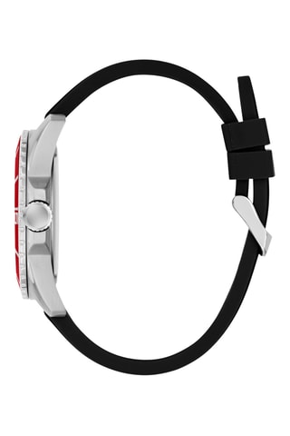 Montre à quartz en silicone - Noir et rouge