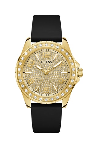 Montre à quartz en silicone - Noir et doré
