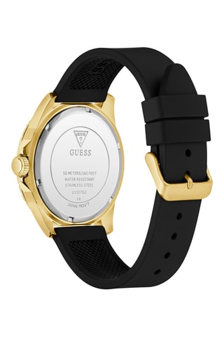 Montre à quartz en silicone - Noir et doré