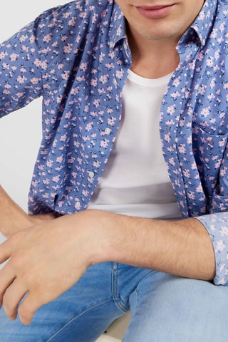 Chemise Pop 60 - Bleu