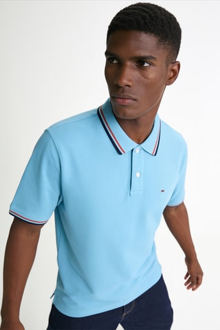 Polo Décalage - Turquoise