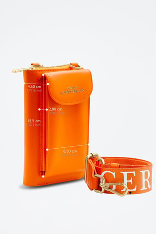 Pochette de téléphone en cuir - Orange