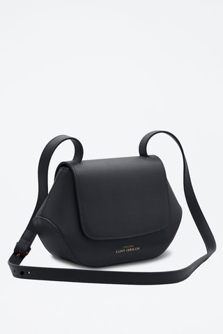Sac bandoulière en cuir vegan Saint-Germain - Noir