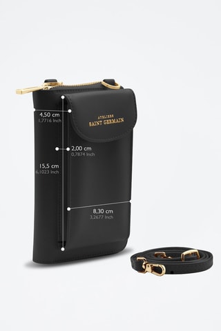 Pochette de téléphone en cuir - Noir