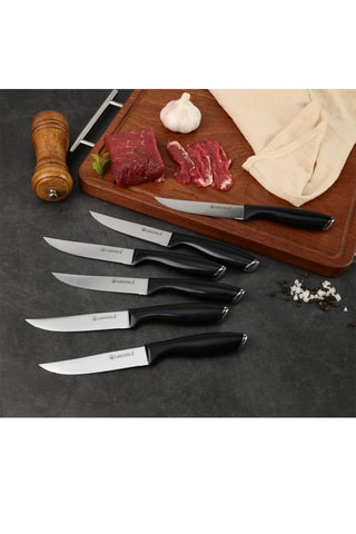 6 cuchillos chuleteros de acero inoxidable 3CR13 Lumin - 22,3 cm
