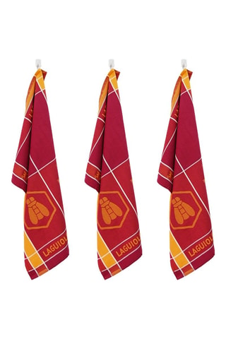 3 paños de algodón egipcio Collection Tartan - Naranja