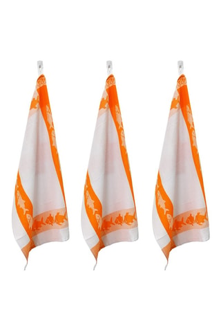 3 paños de algodón egipcio Collection Carré - Naranja
