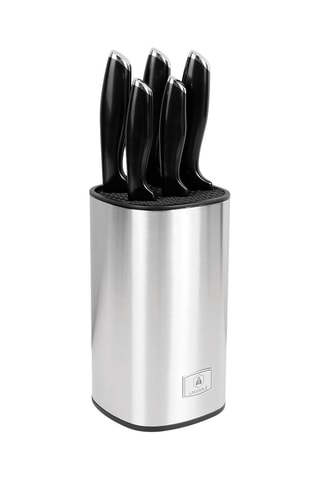 5 cuchillos de acero inoxidable 3CR13 y bloque organizador Lumin - Negro