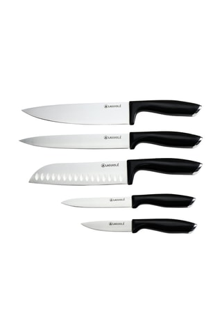 5 cuchillos de acero inoxidable 3CR13 y bloque organizador Lumin - Negro