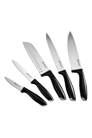 5 cuchillos de acero inoxidable 3CR13 y bloque organizador Lumin - Negro