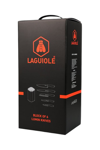 5 cuchillos de acero inoxidable 3CR13 y bloque organizador Lumin - Negro