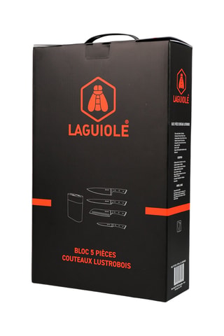 4 cuchillos de acero inoxidable 3CR13 y bloque organizador de madera de hevea