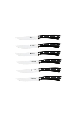 6 cuchillos chuleteros de acero inoxidable 3CR13 - 22,3 cm