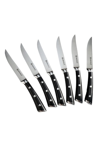 6 cuchillos chuleteros de acero inoxidable 3CR13 - 22,3 cm