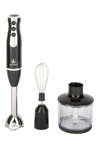 Batidora 3 en 1 - 500 ml - 80 W - Plateado y negro
