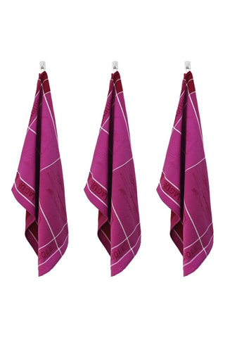 3 paños de algodón egipcio Collection Tartan - Malva