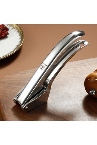 Prensador de ajo de acero inoxidable - 19 x 6 x 4 cm