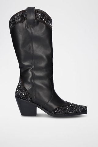 Botas de piel - Negro