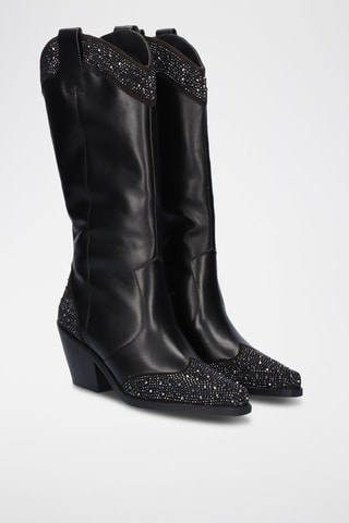 Botas de piel - Negro