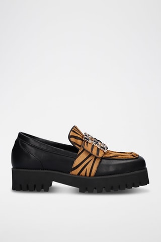 Mocasines con plataforma - Naranja y negro