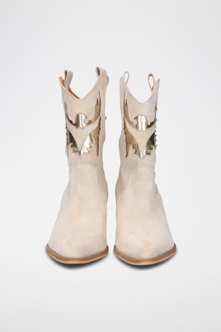 Botas camperas de piel - Beige