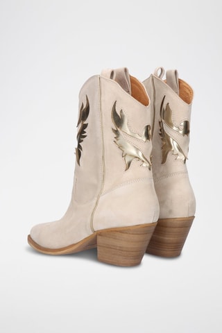 Botas camperas de piel - Beige
