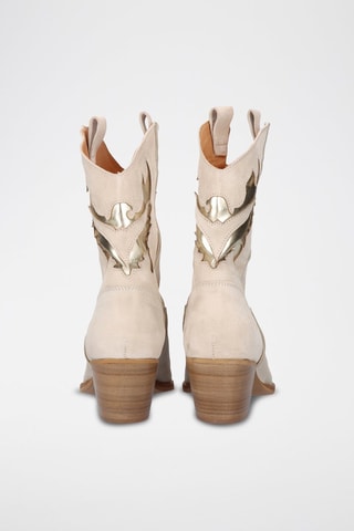 Botas camperas de piel - Beige