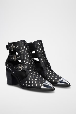 Botines de piel - Negro
