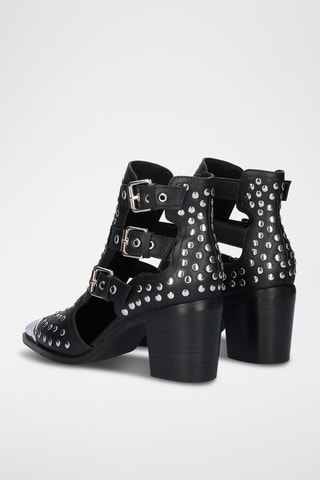 Botines de piel - Negro