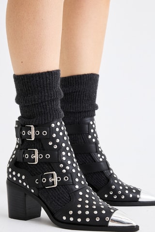 Botines de piel - Negro