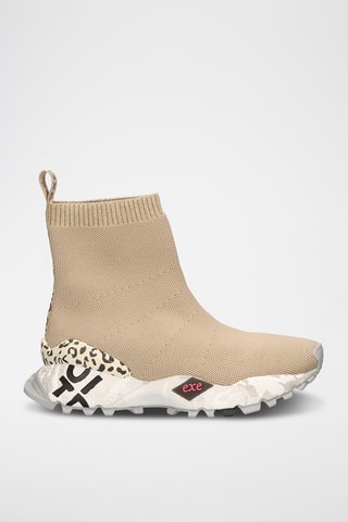 Zapatillas altas de piel - Beige