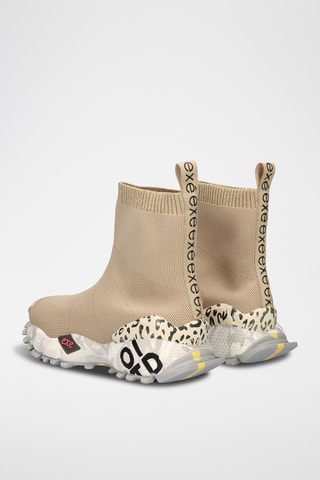 Zapatillas altas de piel - Beige