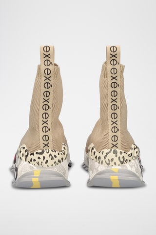 Zapatillas altas de piel - Beige