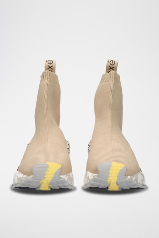 Zapatillas altas de piel - Beige