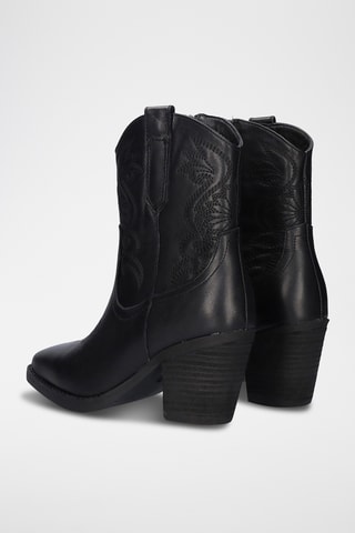 Botines de piel - Negro