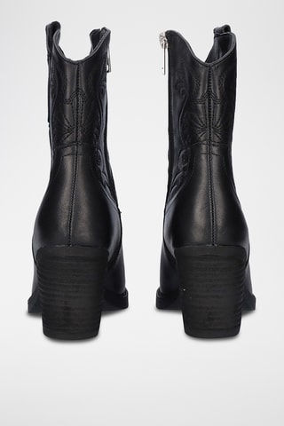 Botines de piel - Negro
