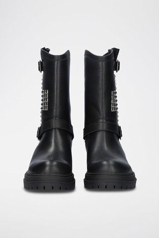 Botines de piel - Negro