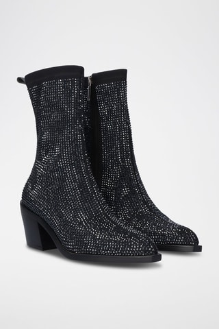 Botines de piel - Negro