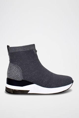 Zapatillas estilo calcetín con plataforma - Gris