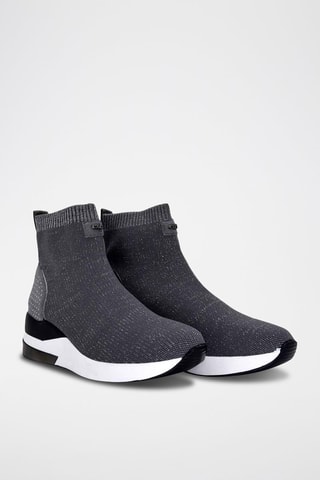 Zapatillas estilo calcetín con plataforma - Gris