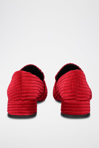 Mocasines altos de piel de tacón - Rojo y negro