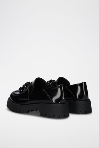 Mocasines con brillo con plataforma - Negro